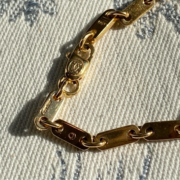 Vintage fidelity cartier 18k gold long chain link bracelet - Picture 5 of 10